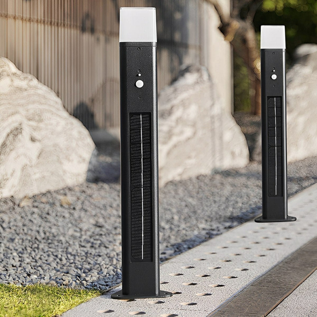 Modern 3-Sided Solar Triangle LED Outdoor Pathway Bollard Light