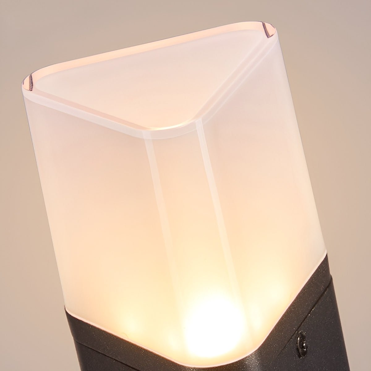 Modern 3-Sided Solar Triangle LED Outdoor Pathway Bollard Light