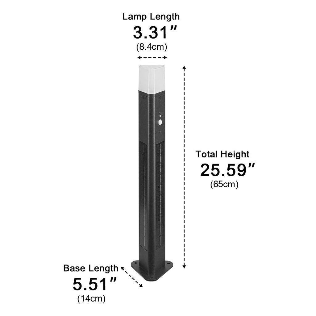 Modern 3-Sided Solar Triangle LED Outdoor Pathway Bollard Light