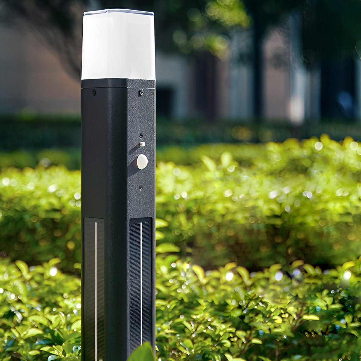 Modern 3-Sided Solar Triangle LED Outdoor Pathway Bollard Light