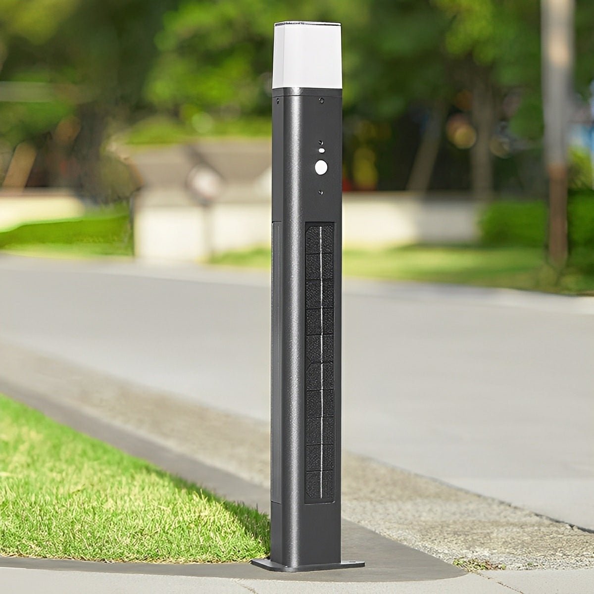 Modern 3-Sided Solar Triangle LED Outdoor Pathway Bollard Light